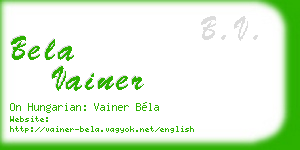 bela vainer business card
